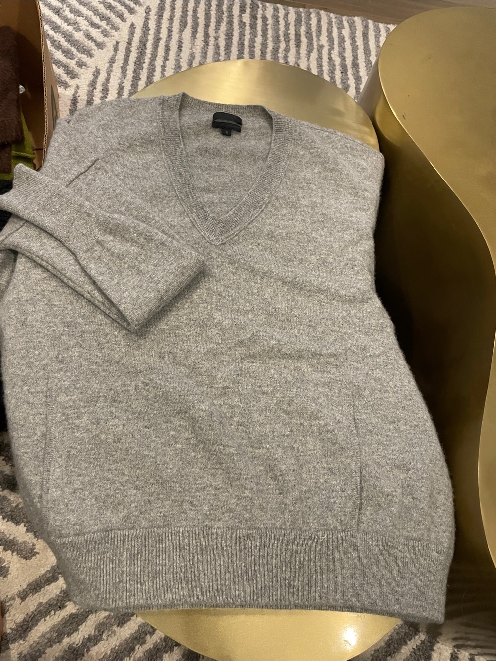 J. Crew Light Gray V-Neck cashmere Sweater